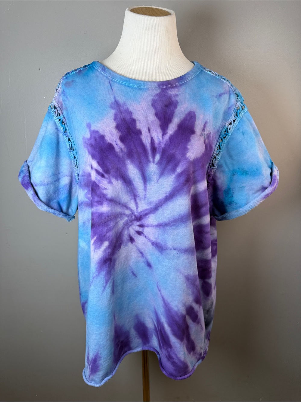 Tie-Dye Short Sleeve Tee in Blue & Purple